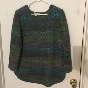 Colorful blue-green sweater